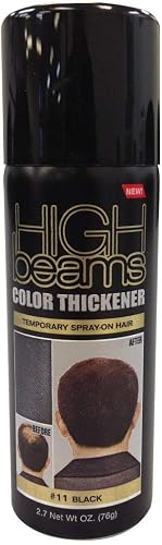 High Beams Color Thickener Temporary Spray-On Hair - Black 2.7 oz. (Pack of 2)