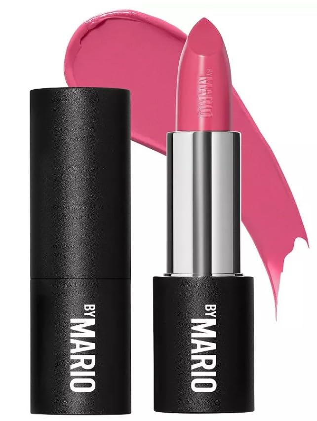 BY MARIO MAKEUP SuperSatin Lipstick | A classic, creamy satin lipstick with a soft sheen | Size 0.12 oz / 3.5 g (Broadway - cool bright pink)