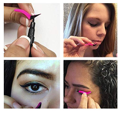 LASSUM 2 Pcs Eyeshadow Stencil Models Template Shaper Tool Eye Liner Tail Seal