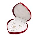 N'icePackaging 1 Qty - Premium Macaw-Red Flocked Velour Large Heart-Shaped Combo Jewelry Box