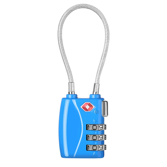 ZHEGE TSA Wire Lock for Travel, Luggage, Suitcase, Baggage, Backpack, Pistol Case (Blue)