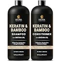 INFINA ESSENTIALS Rice Water Shampoo and Conditioner Set | 16 fl oz Each | with Batana Oil & Ginseng | Rice Shampoo for Repairing Damaged Hair |