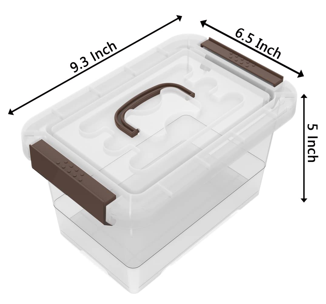 WYT Clear Storage Latch Box, 6 Pack Storage Organizer Bins with Latching Handle and Lids, 3.5 Quart