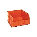 Quantum Storage K-SSB425OR-3 3-Pack Stackable Plastic Shelf Bin, 12" x 11" x 7", Orange