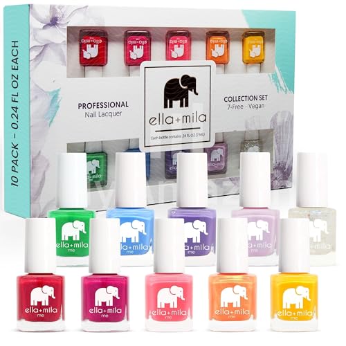 ella+mila Professional Nail Polish Set - Quick Dry Nail Polish - Long-Lasting & Chip Resistant (Me Collection - 10 Pack - 0.24 fl oz each)