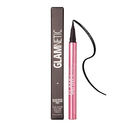Glamnetic Felt Tip Magnetic Eyeliner Pen - Black 0.025 fl oz | Black Smudgeproof & Waterproof Eyeliner Pen, All-Day Hold for Magnetic Eyelashes