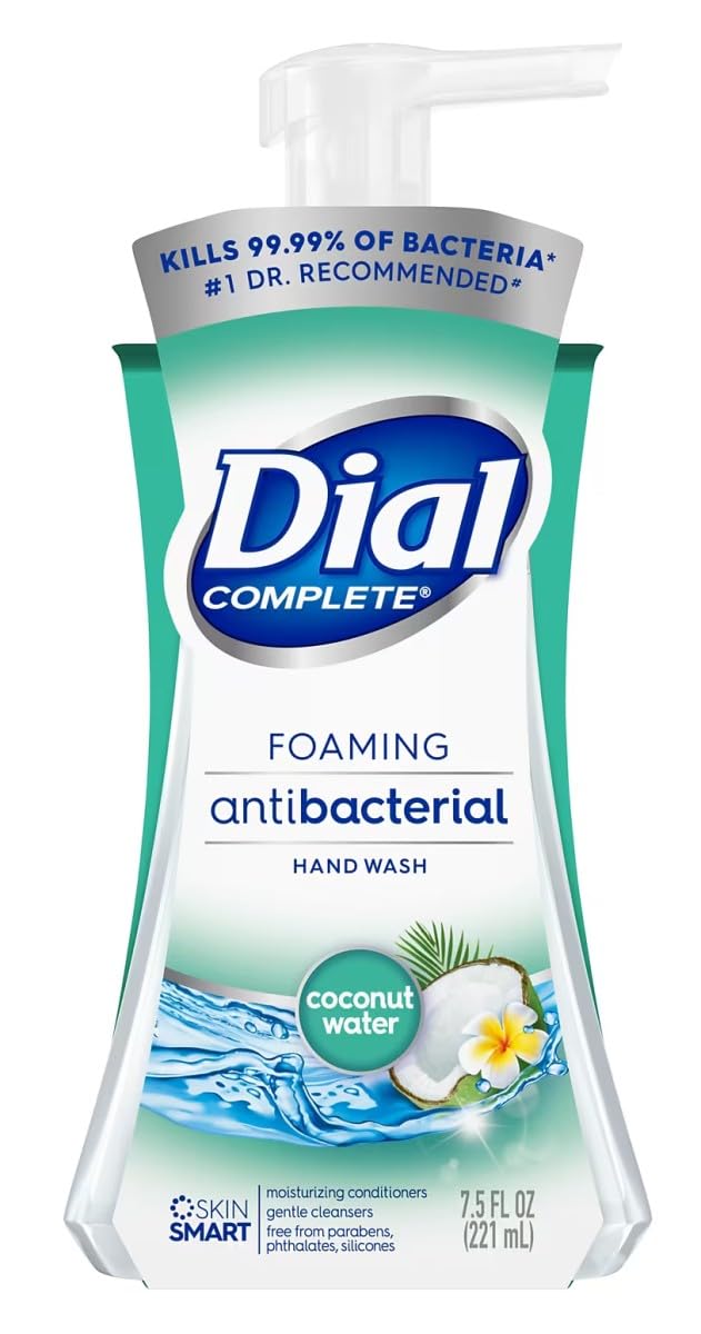 Dial Foaming Hand Wash 7.5 Ounce Anti-Bacterial Coconut Water (Pack of 6)