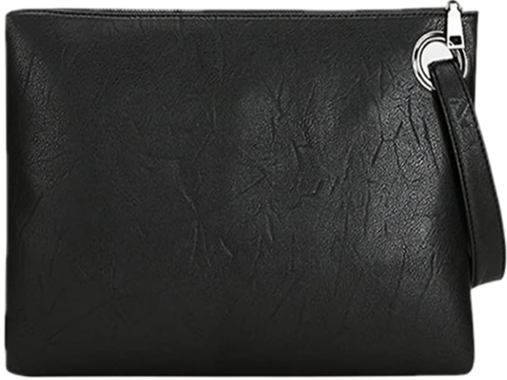 DIHKLCIO Evening Bags Purse Envelop Clutch Chain Shoulder Womens Wristlet Handbag Foldover Pouch (black) X-Large