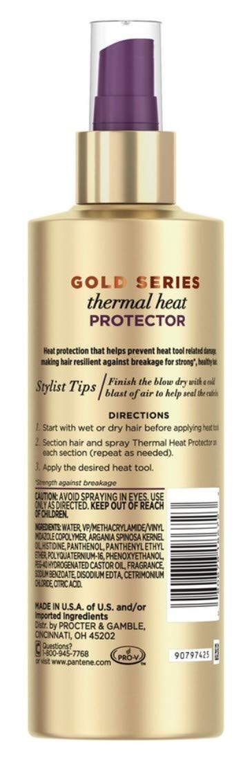 Pantene Gold Series Thermal Heat Protector 6.4 Ounce Pump (190ml) (6 Pack)