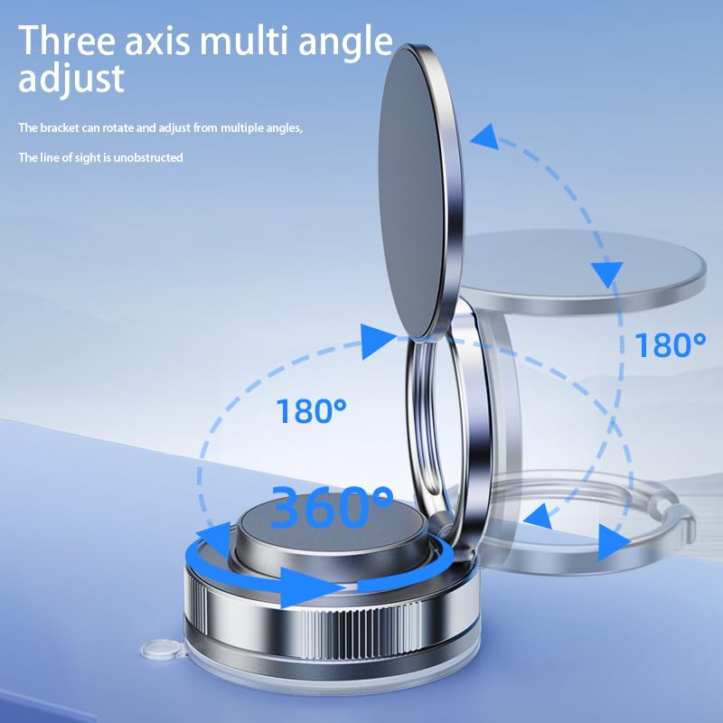 Fussybussy Magnetic Phone Holder- Upgraded Washable Nano Gel Pad Suction Cup Vacuum Magnetic Circular Car Phone Stand Unique Style Adjustable Phone…