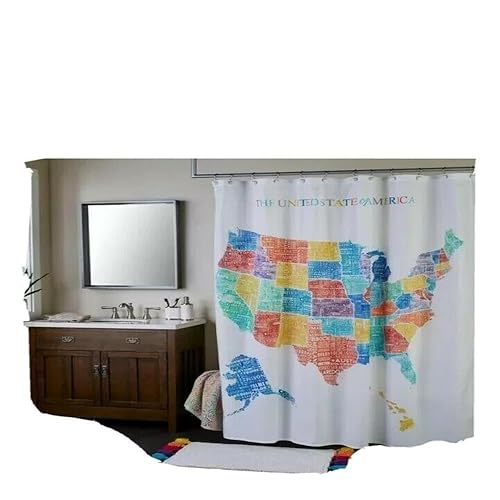 SKL Home by Saturday Knight Ltd. United States Map Shower Curtain,Multi