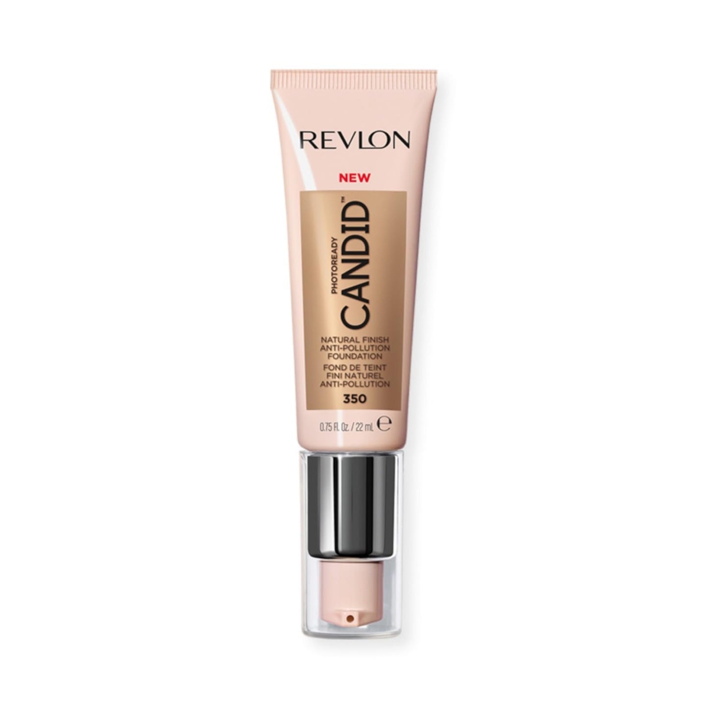 Revlon PhotoReady Candid Natural Finish Foundation, with Anti-Pollution, Antioxidant, Anti-Blue Light Ingredients, 350 Natural Tan, 0.75 fl. oz.