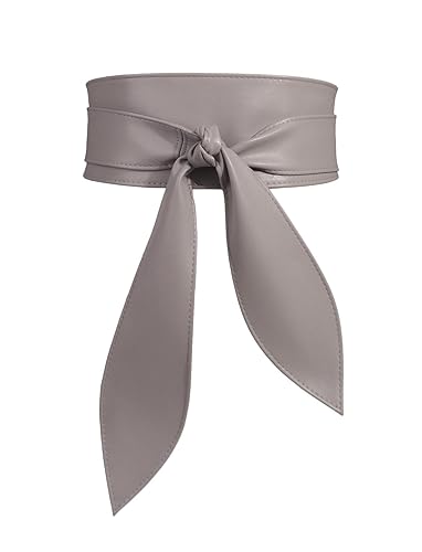 FASUND Womens Faux Leather Wide Cinch Belt Waistband Lace Up Wrap Around Obi Bowknot Belts for Dress Jumpsuit