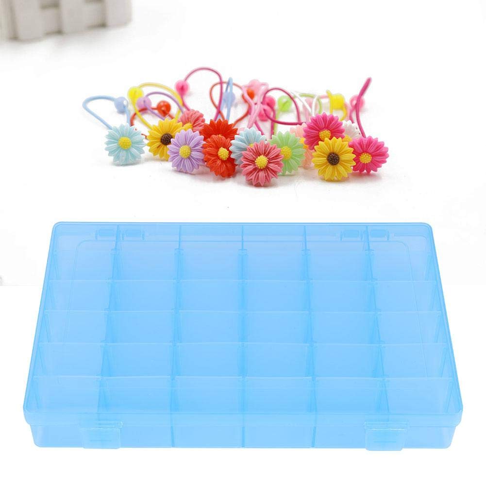 Asixx Rubber Band Storage Box, 36 Slots Plastic Case Rubber Band Earrings Storage Box for Home Organizer Storage Box Rubber Band Storage Box(Blue)