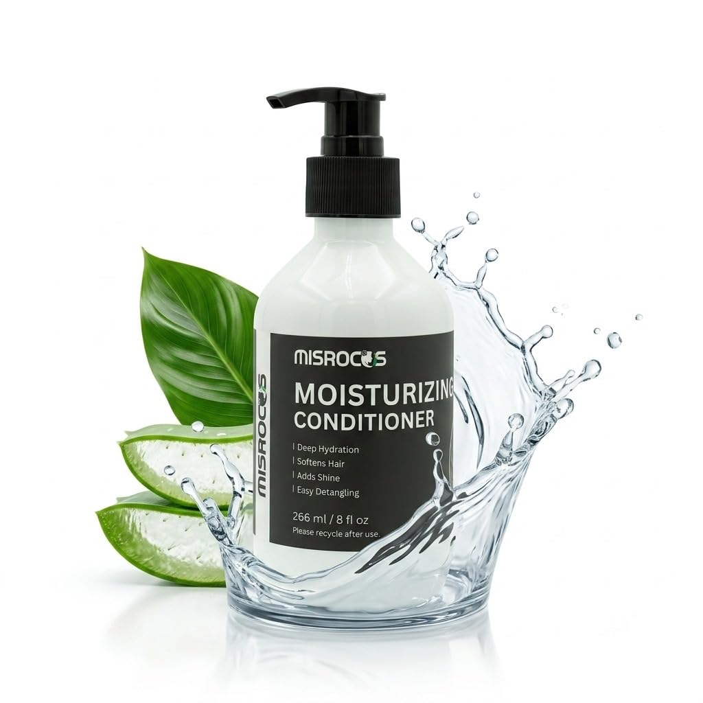 MISROCOS Moisturizing Conditioner & Anti-Dandruff Shampoo - Hair Care Essentials for Professional Scalp Care, Deep Hydration, Shine, Flake Control
