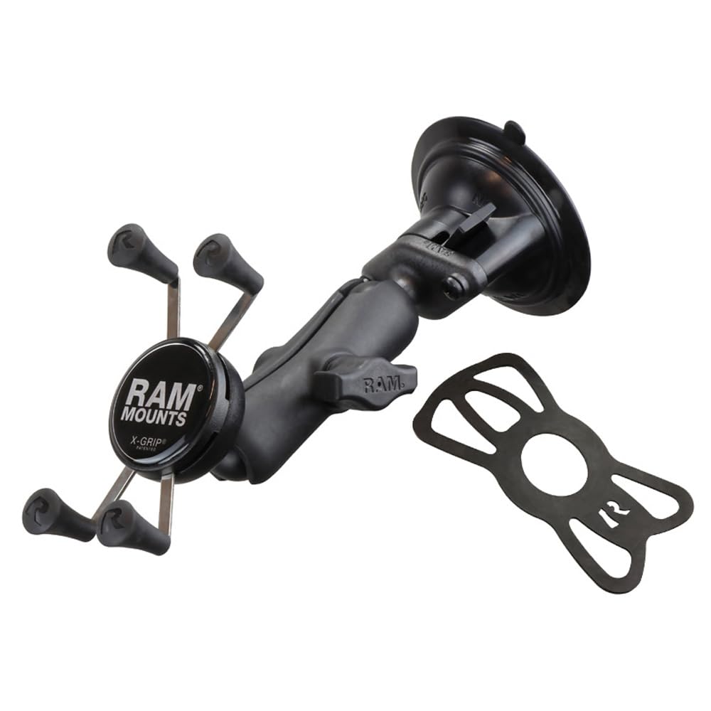 RAM Mounts X-Grip Phone Mount with Twist-Lock Suction Cup Base RAP-B-166-UN7U with Medium Arm for Vehicle Windshields