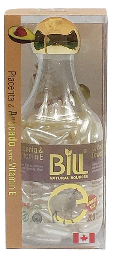 Lamb Placenta & Avocado with Vitamin E Facial Oil, 200 Gelcaps, Bill Natural Sources
