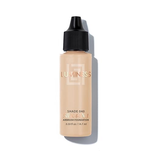 Luminess Air Silk 4-In-1 Airbrush Foundation- Foundation, Shade 040 (.5 Fl Oz) - Sheer to Medium Coverage - Anti-Aging Formula Hydrates