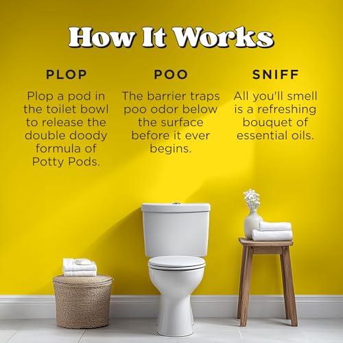 Poo-Pourri Citrus Potty Pods 20ct – Toilet Odor Remover & Cleaner with Essential Oils – Lemon, Bergamot & Lemongrass Scent