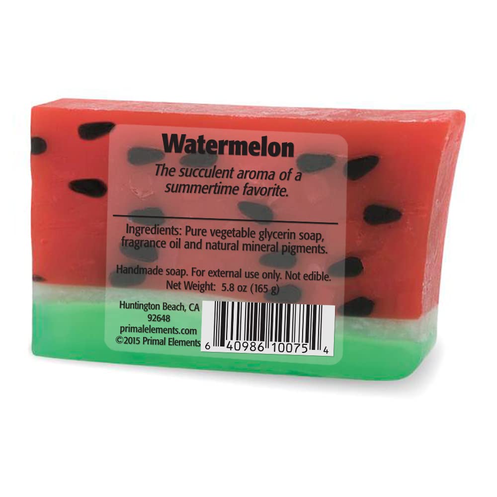 Primal Elements Wrapped Bar Soap, Watermelon, 5.8 Ounce