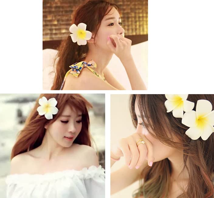 2.5" Hawaiian Hair Flower Clip Hair Barrettes for Women.Hair Buckle 4 Moana Luau Hawaiian Dresses for Women-6pc Hair Clips for Thin Hair,Hair Clips