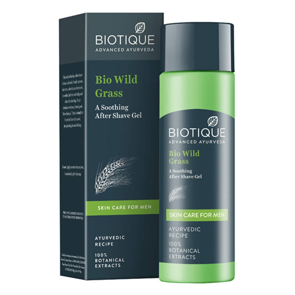 Biotique Bio Wild Grass A Soothing After Shave Gel for Men, 120ml i Eliminates Shave Bumps I 100% Natural & Organic