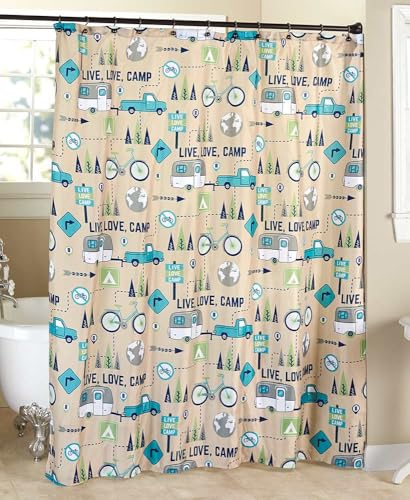 The Lakeside Collection Live Love Camp Shower Curtain - Shower Curtain