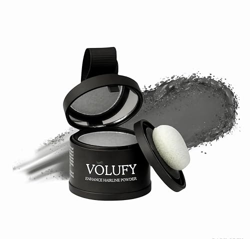 VOLUFY Dark Grey Hairline Powder, Hair Fiber & Root Coverage