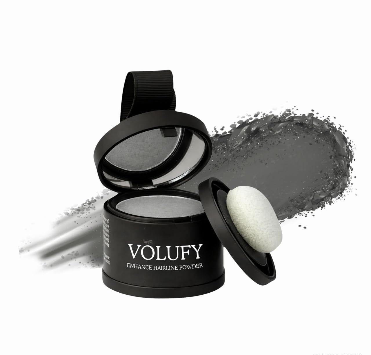VOLUFY Dark Grey Hairline Powder, Hair Fiber & Root Coverage