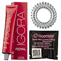 Igora Royal 0-89 Red Violet Concentrate Permanent Hair Color and Goomee Hair Loop Single Diamond Clear (Bundle 2 items)
