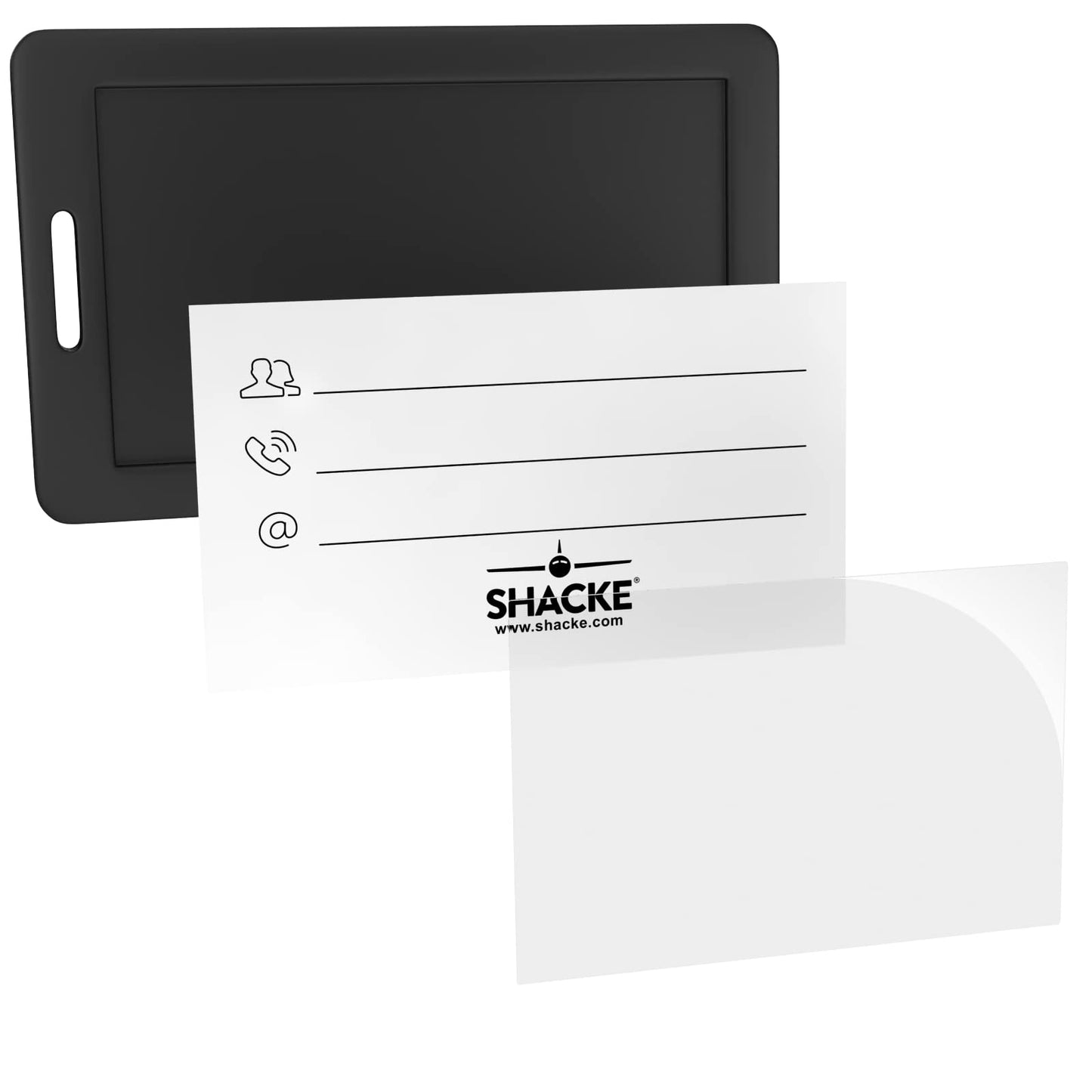 Shacke Medical Equipment Luggage Tag for Respiratory Devices (Black/Vertical)