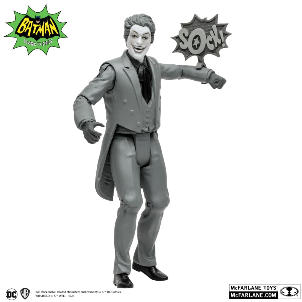 McFarlane DC Retro Wave 4 Batman 66 Action Figure, The Joker, 6 Inch