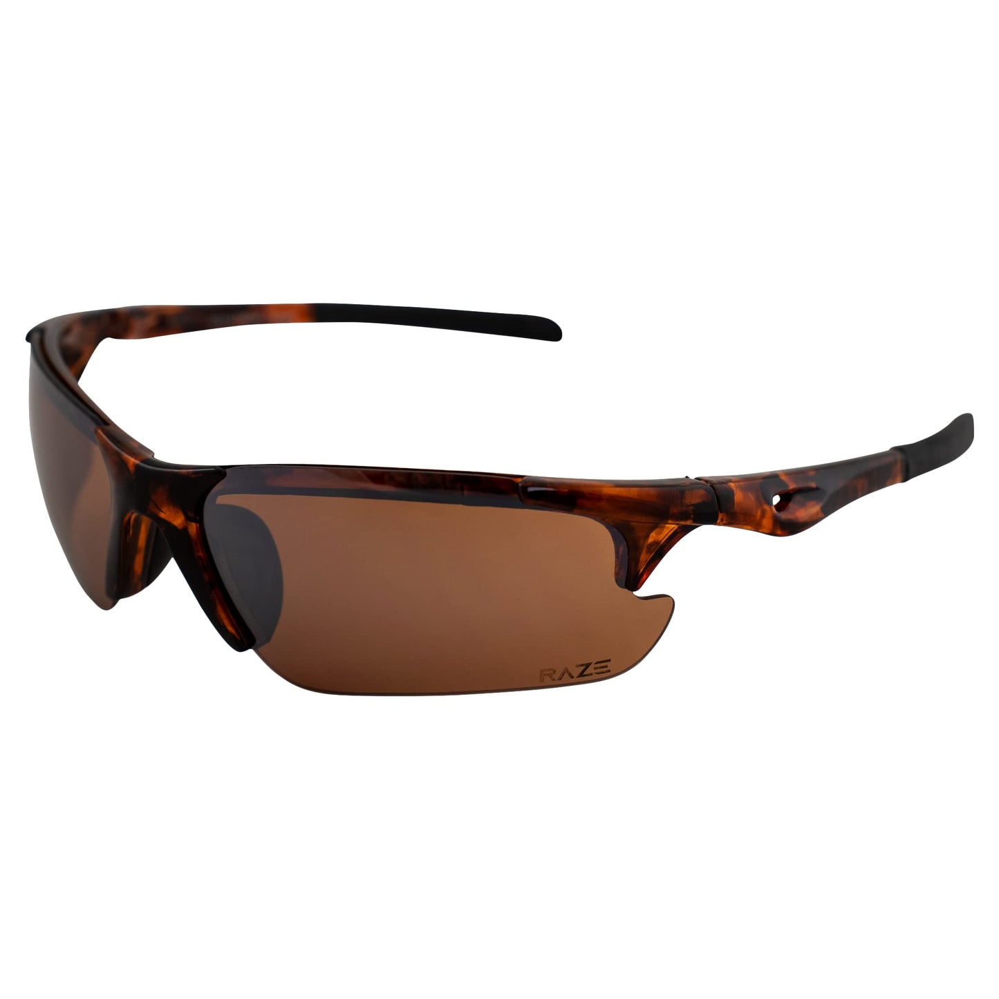 Raze Eyewear Peak Sport Sunglasses Tortoise Gloss Frame High Definition HD Lens