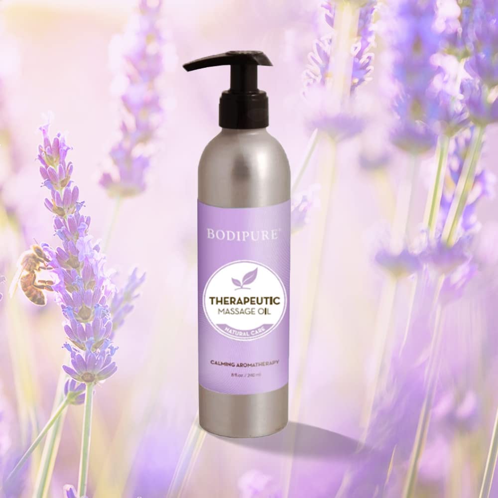 BODIPURE Lavender Aromatherapy Massage Oil for Body - Perfect for Professional Massage Therapy - Rich in Vitamins and Minerals - Skin Hydrating