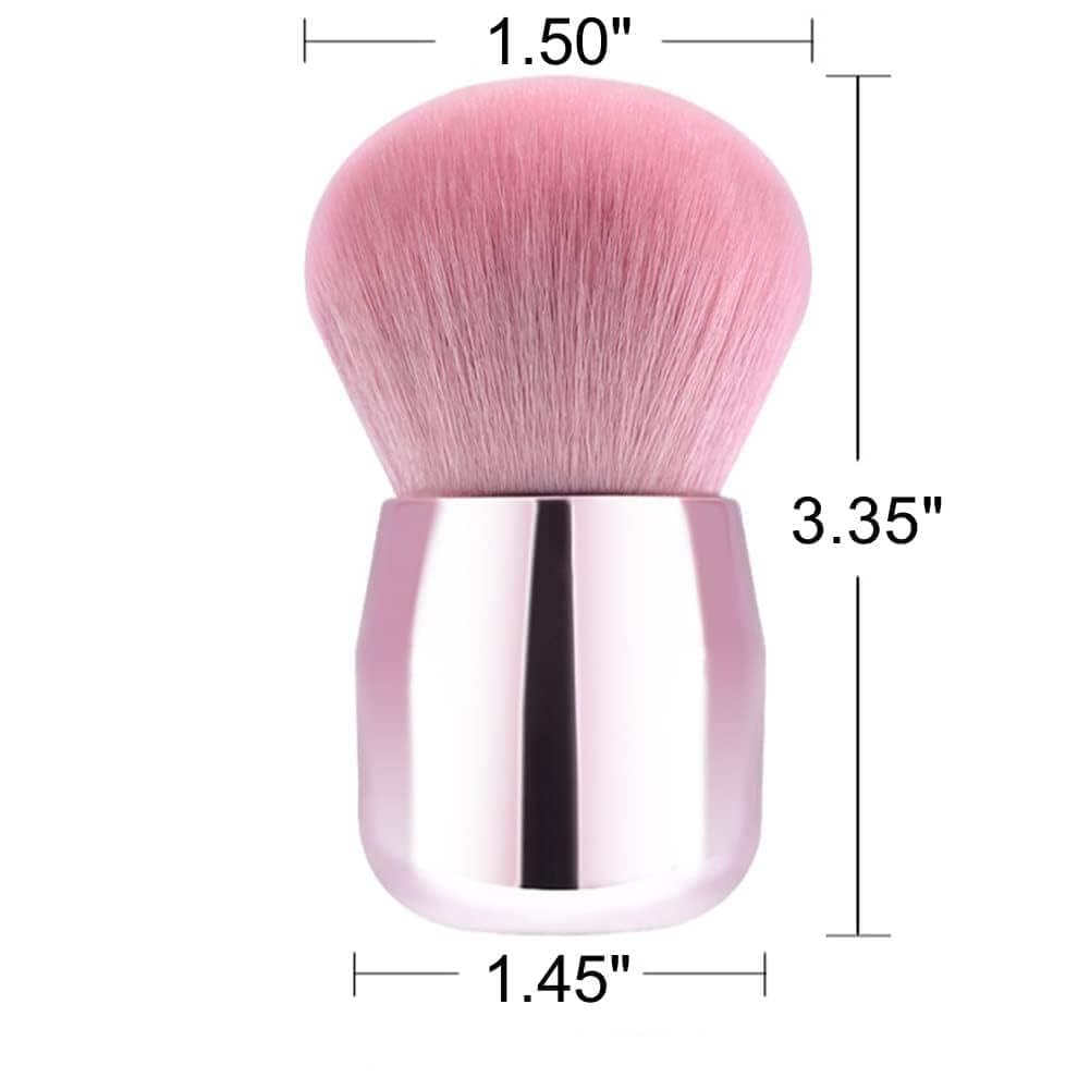 RUNGANG Nail Dust Brush for Acrylic and Dip Powder - Soft Kabuki Nail Cleaner Brush for Manicure, Makeup, Nail Art - Pink Handle