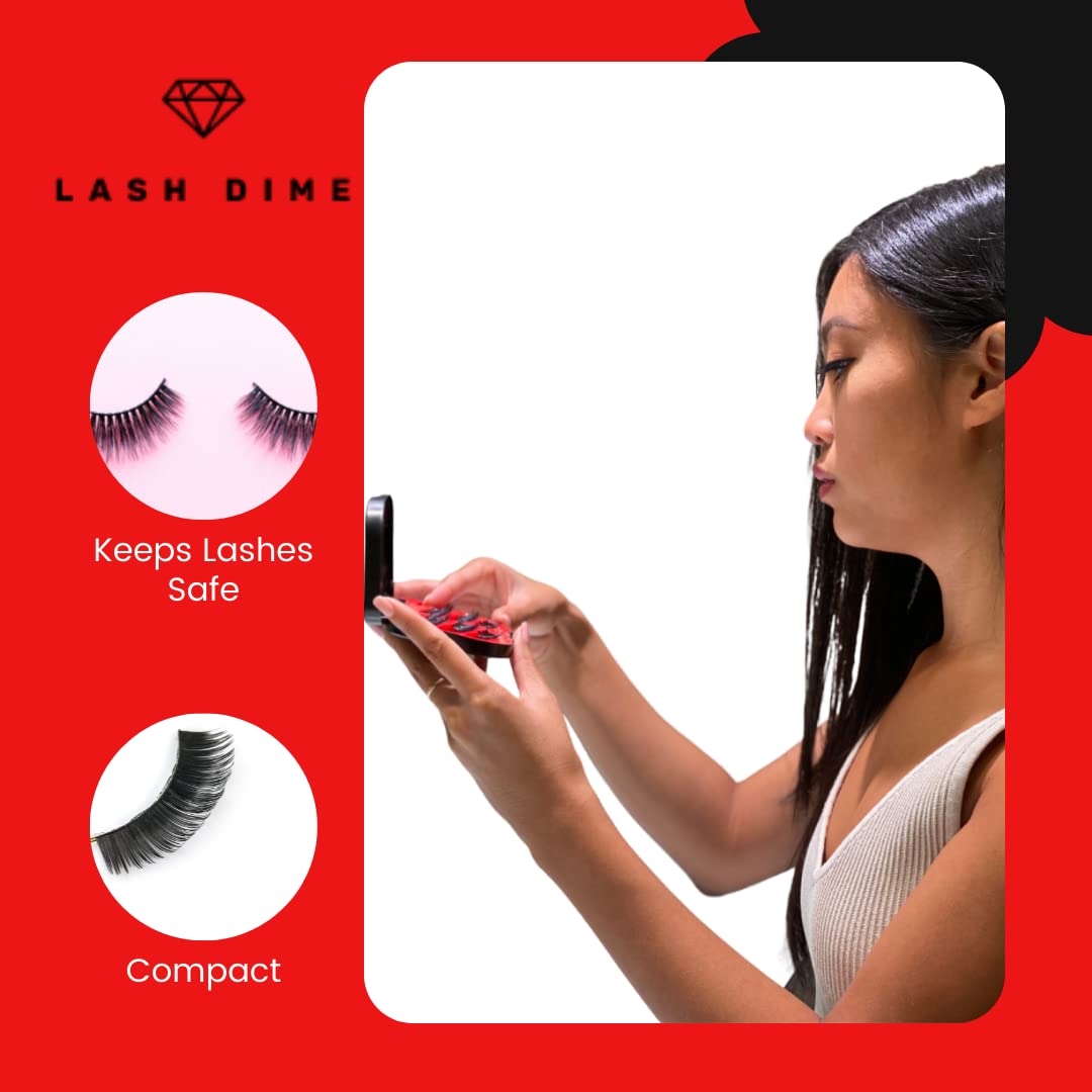 Lash Dime 3 Tier Eyelash Case - Holder, Easy to Open Lash Storage Case, Lash Case Perfect for Travel, Eyelash Holder Organizer, False Eyelash Case