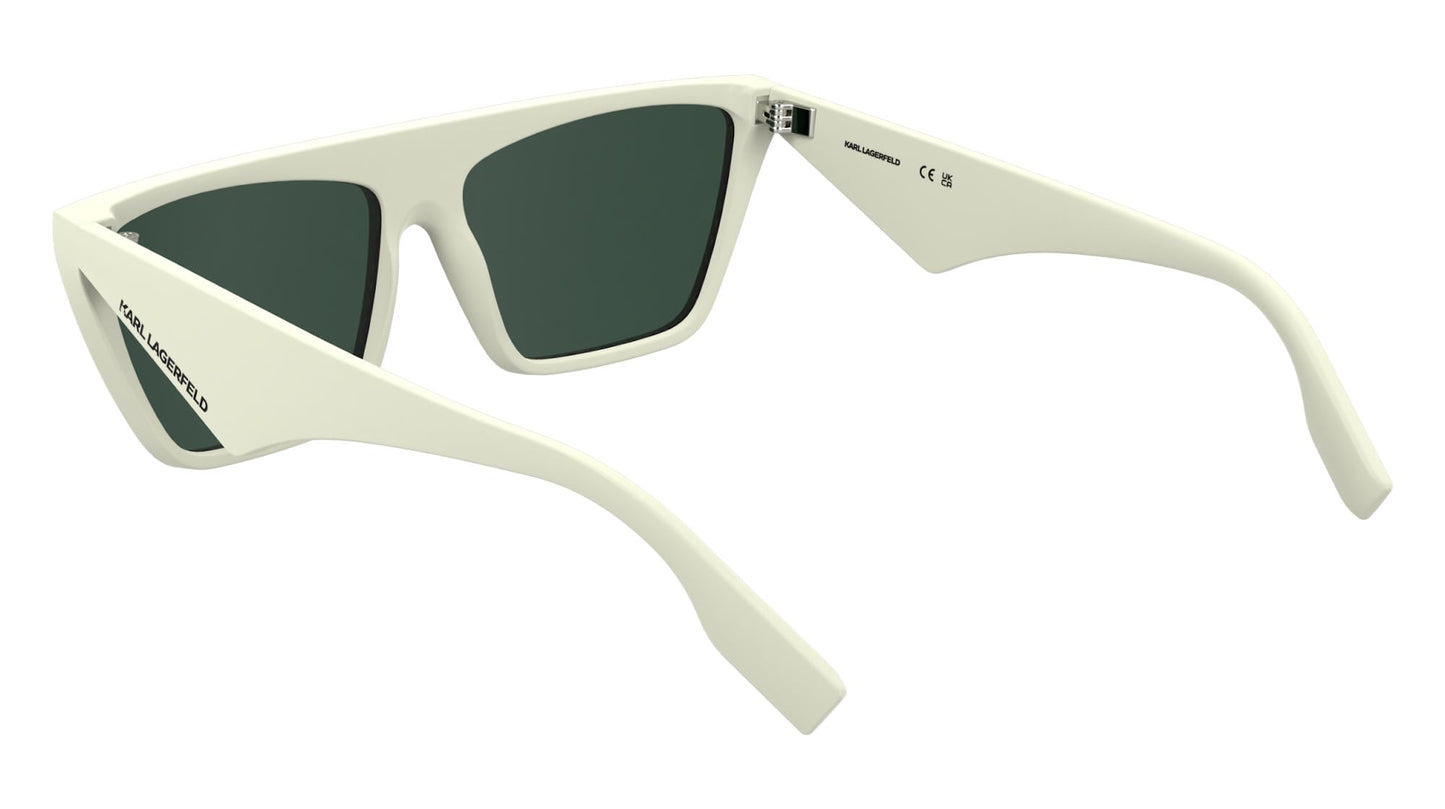 KARL LAGERFELD Unisex Adult Sunglasses KL6186S - White with Solid Green Lens