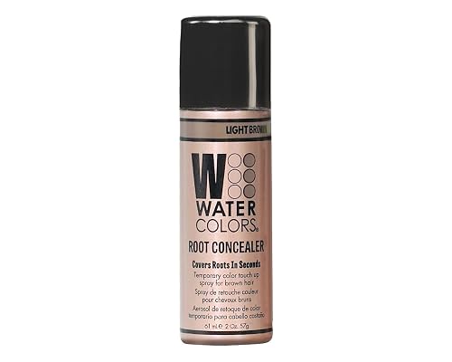 Watercolors Root Concealer Touch Up Texture & Volume Spray, Covers Gray Roots & Regrowth. (Light Brown)