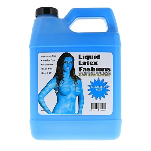 32oz Fluorescent Blue - Liquid Latex UV Black Light Body Paint
