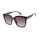 Jessica Simpson Womens J6128 Retro Square Sunglasses With Uv400 Protection. Glam Gifts For Her, 62 Mm, Black Tortoise, 62 Mm US
