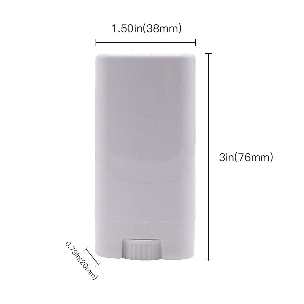 Healthcom 15ml White Plastic Deodorant Containers 0.5 Oz New Empty Oval Lip Balm Tubes for Lipstick Crayon Chapstick DIY Make Your Own Deodorant Beauty and Personal Care Healthcom