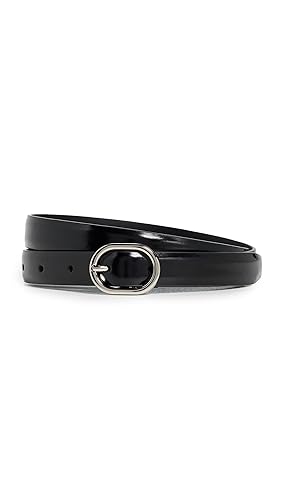 Vince Women's 20mm Fe Spazzolato Belt, Black/Palladium, M