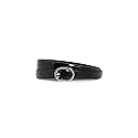 Vince Women's 20mm Fe Spazzolato Belt, Black/Palladium, M