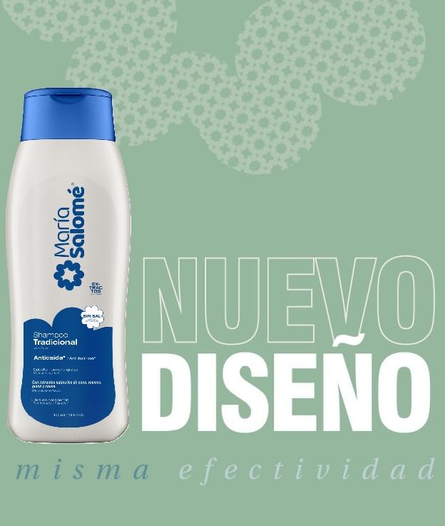Shampoo Maria Salomé 400ml - Anticaída y estimula el Crecimiento. Sin Sal, Sin Parabenos