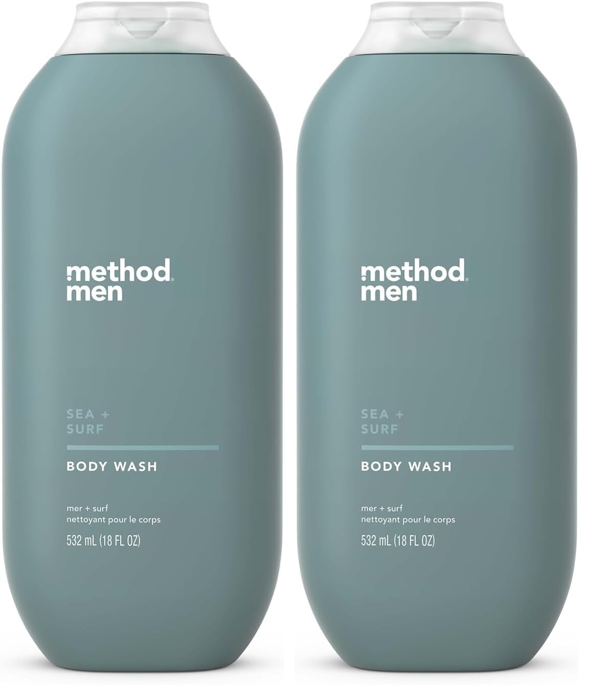 Method Men Body Wash, Sea + Surf, Paraben and Phthalate Free, 18 fl oz (Pack of 2) Beauty and Personal Care Method Default Title