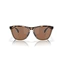 Oakley OO9284A Frogskins Range Low Bridge Fit Round Sunglasses, Brown Tortoise/Brown Smoke/Prizm Tungsten, 55 mm