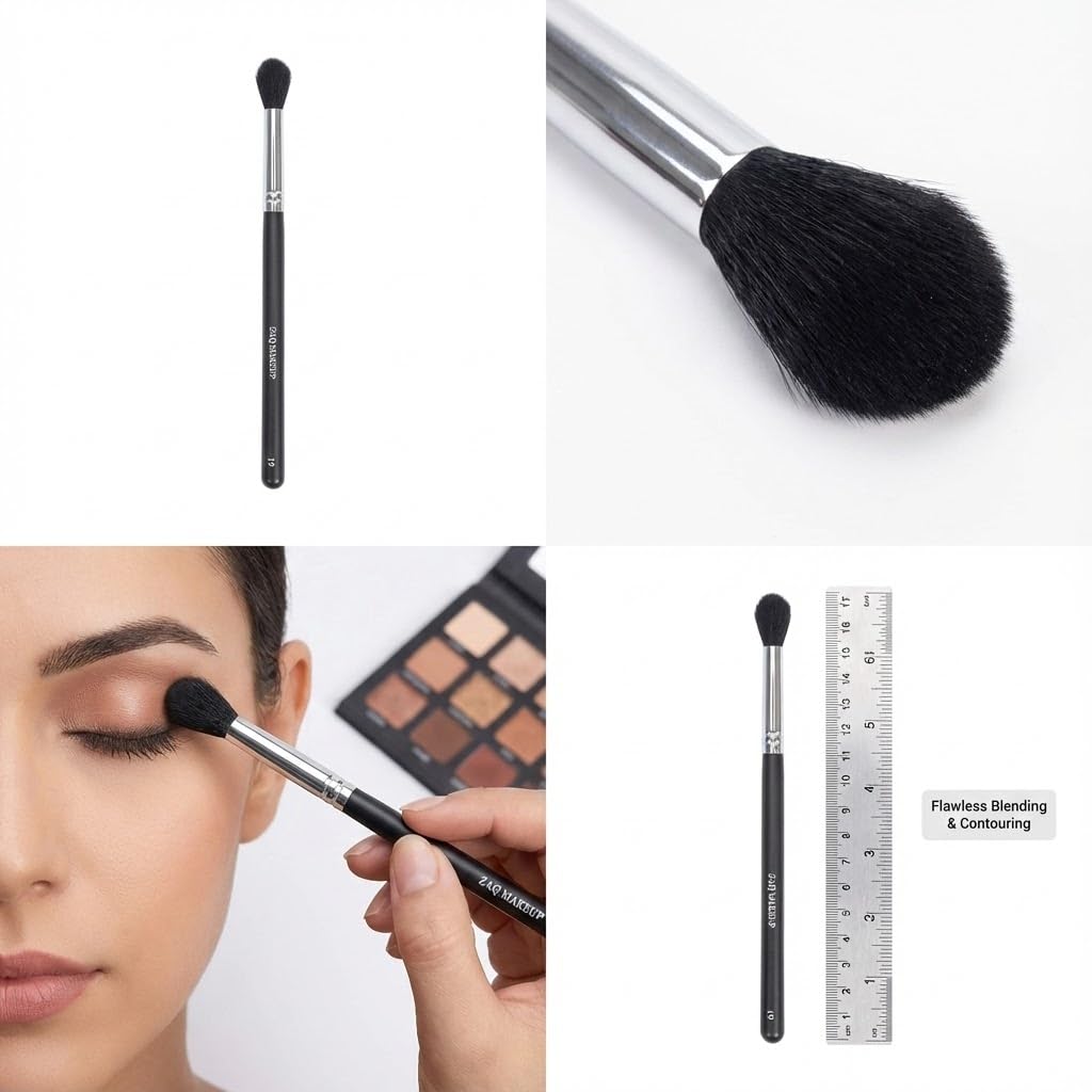 ZAQ Flawless Tapered Blending Make Up Brush, Soft Synthetic Fibers