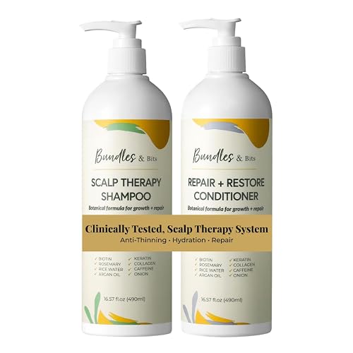 Rosemary & Biotin Shampoo and Conditioner Set for Hair Growth & Thinning Hair | Scalp Therapy System for Women | Sulfate Free, with Rice Water