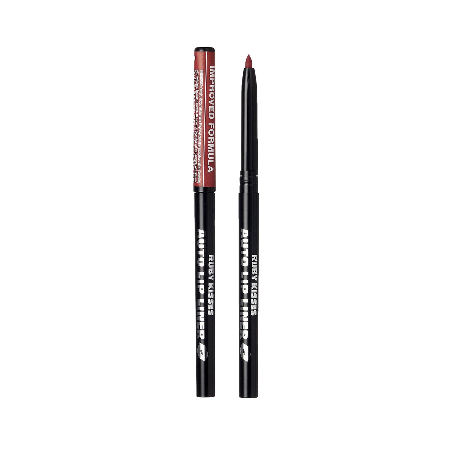 Ruby Kisses Auto Lip Liner Pencil (Plum 3 Pack), Long Lasting & Non-Fading, Smooth Application, Non-Feathering with Rich Pigmented Color, No Sharpener