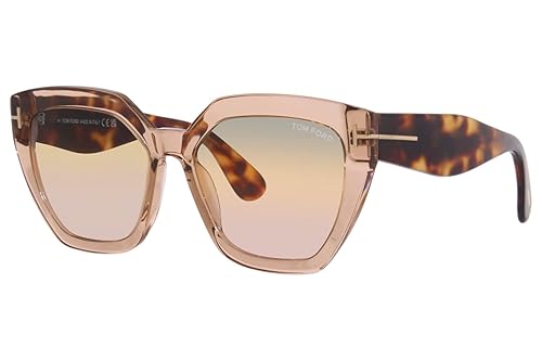 Tom Ford Square Sunglasses TF939 Phoebe 45B Transaparent Brown/Havana 56mm FT0939
